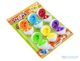 Układanka edukacyjna sorter dopasuj kształty i kolory jajka 6 sztuk