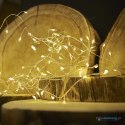 Lampki LED łańcuch druciki girlanda sopelki ślub wesele 6m 200LED ciepły biały o 8 trybów zasialnie sieciowe