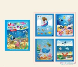 Kolorowanka malowanka Książeczka wodna z mazakiem zwierzęta morskie niebieska
