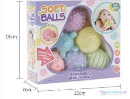 Piłki zabawki sensoryczne korekcyjne zestaw 6 szt