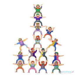 Gra zręcznościowa montessori układanka balansująca wieża klocki klaun 18el.
