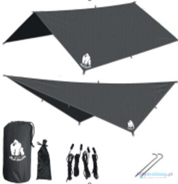 Plandeka tarp płachta biwakowa namiot na hamak osłona przeciwdeszczowa 300cm czarny